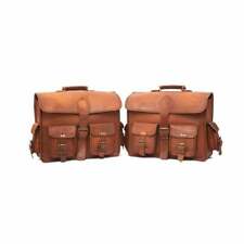 Two Saddle / Shoulder 2-in-1 Bag Vintage Leather Motorrad Packtasche Two...