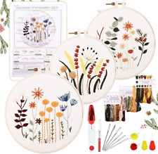 Anfänger Stickerei Set Stickerei Set, Blumenmuster Pflanzen Kreuzstich-Kit Start