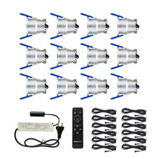 12 LED Einbaustrahler Terrassenüberdachung, Carport (3W, IP65) dimmbar Silber