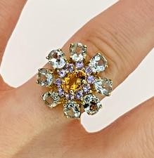 Multi Edelstein Ring 9 Karat