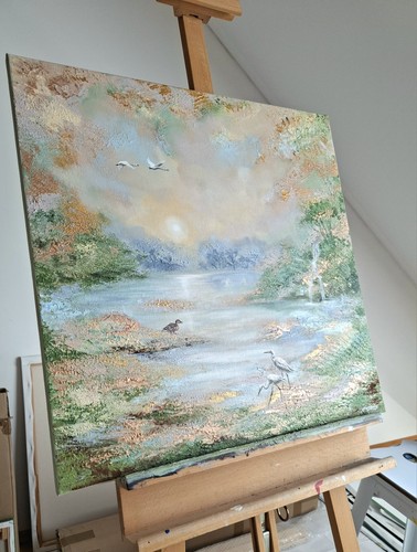 Acrylbild abstrakt landschaft - acrylbild,