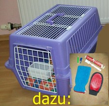 Transportbox Transportkäfig Katzenbox Tiertransport, lila, ca. 50x30cm