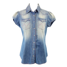 Jeanshemd NOLITA Blau Damen Shirt Bluse Tunika Oberteil DE 40 L Denim Np 139 Neu