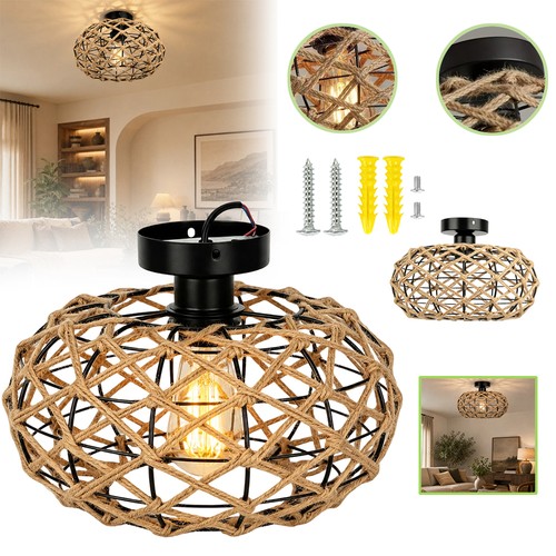 E27 rattan deckenleuchte - e27,