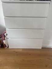 IKEA Malm Kommode, 4 Schubladen, Weiß, Schlafzimmer, Hochglanz