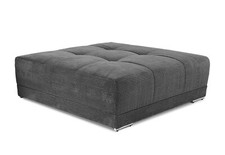 XXL-Hocker 120x120 cm für Big-Sofa Federkern Polstersitz Cord in Grau Anthrazit