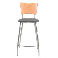 Halbhoher Tresenhocke für die Küche oder der Kellerbar, Hellgrau mit Rückenlehne