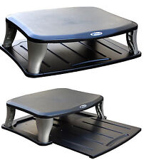 MONITORSTAND MONITORSTÄNDER AUCH F. GRÖSSERE MONITORE BIS 40 KG SCHWARZ+ SILBER