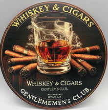 Metall/Blech Schild-Whisky & Cigars, Gentlemen's Club-Wand/Bar Deko-rund-ca.20