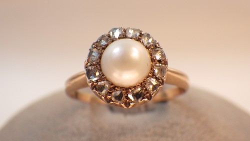Antiker perl diamant - diamant, 750
