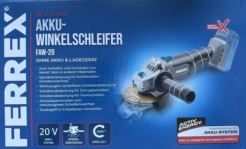 Ferrex akku winkelschleifer - ferrex,