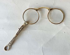 altes Lorgnon Stielbrille klappbar Lesebrille mit Griff original Etui