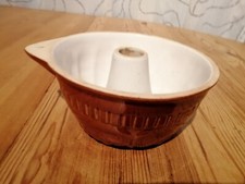 Backform Kuchenform Rundform Gugelhupf Keramik Rosen braun 15 x 8 cm