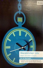 Wandsticker - Uhr Türkis zum Aufkleben Wanduhr mit Quarzwerk Wandtatoo Uhr NEU 