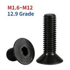 Schwarz 12,9 Stahl Sechskant-Steckschlüsselschrauben Senker Flachkopfschrauben
