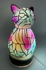 Katzenlampe Mosaik Design Bunt Leuchtende Katze Lampe Licht Dekorativ Modern