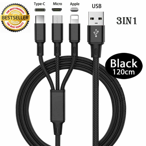 Multi usb ladekabel 3in1 - 1,2m,