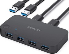 USB 3.0 Switch, USB Switcher 2 Computer Share 4 USB Für PC Maus Tastatur Drucker