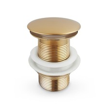 Ablaufgarnitur Waschbecken Klick-Klack 1 1/4" Messing Gold ohne Überlauf