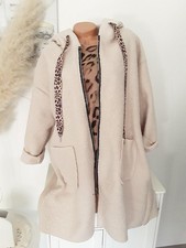 Italy Damen Kuschel Mantel Beige NEU 44 46 48 Leo Creme Curvy Oversize Boucle