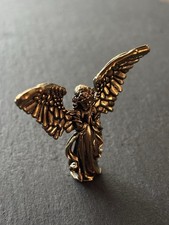 Betender Engel aus Messing | Engelsfigur mit Flügeln | Deko Figur Metall Engel