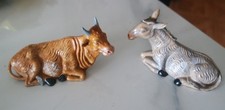 Für die Weihnachtskrippe  mit ca. 12 cm Figuren " Ochs und Esel "