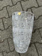 Große schwere handgeschliffene Kristallvase Höhe 36 cm Durchmesser 20 cm