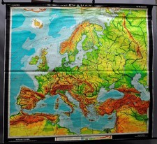Schulwandkarte Rollbild Lehrtafel Europa