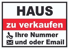 Haus zu verkaufen Schild mit
