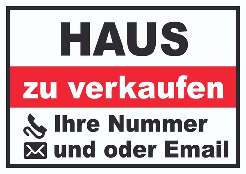 Haus verkaufen schild mit - haus,