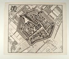 Merian - Düren Ansicht aus der Vogelschau Plan 1647 Original Kupferstich 