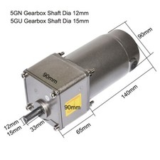 DC 12V 24V 90V Gear Motor 120W/250W+ 5GU/5GN Gearbox High Torque Getriebemotoren