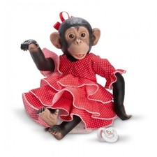 ausdrucksstarkes Affenbaby-32 cm-Lolita-Asivil-Vinyl-neu im Karton-sehr gut