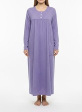 Damen Nachthemd Sleepshirt  Mini Muster Langarm  4 Farben M - 3XL  40-54