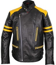 Retro Motorrad Lederjacke mit Protektoren Bierjacke Rockerjacke Punkjacke 