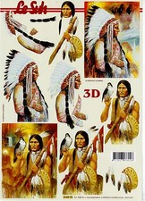 * 3D Bogen Ausschneidebogen Indianer Häuptling Falke (119