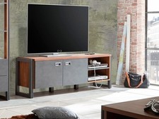 Lowboard Detroit TV-Unterschrank 160x39x53cm Eiche Stirling schiefer (13691)