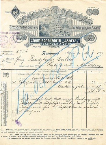 Alte rechnung chem fabrik - alte, chem.