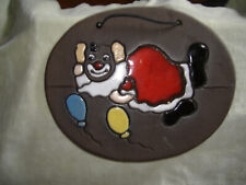 Wandbild aus Ton, Kachel Clown
