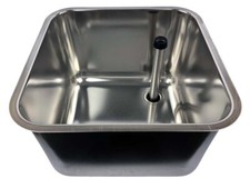 Spülbecken Gastro Edelstahl 40x40x30cm Ablaufventil + Standrohr für Zapfanlage