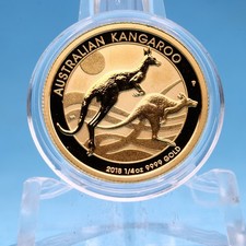 Australien 25 Dollars 2018 Australien Nugget Kangaroo 1/4 OZ Gold 9999  BU