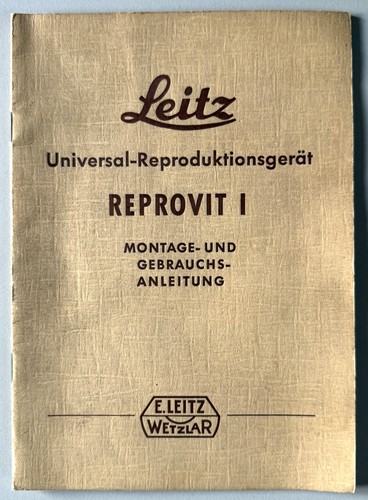 Leitz leica anleitung reprovit - anleitung,