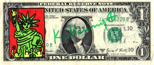Keith haring dollarnote - haring,