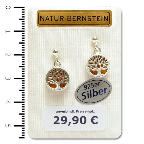 Natur bernstein ohrstecker - natur,