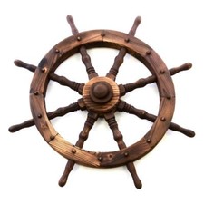 Holzrad Steuerrad Schiffssteuerrad 80 cm Farbe braun 8 Speichen Dekorad Wanddeko