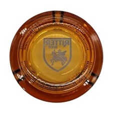 Ritter Pils Aschenbecher braun Glas Tisch Gastro Rund Zigaretten Ascher