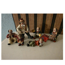 Keramik Clown-Figuren Set, 6