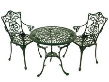 Sitzgruppe Gartenset Gartenmöbel Gartengarnitur LUGANO 3-teilig Alu Metall grün