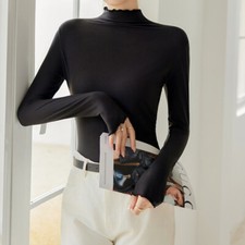 Damen Rollkragen Shirt Bluse