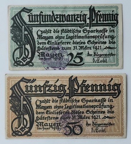 Notgeldscheine der stadt - notgeldscheine,